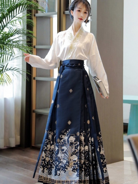 Chinese hanfu dress mamian skirt