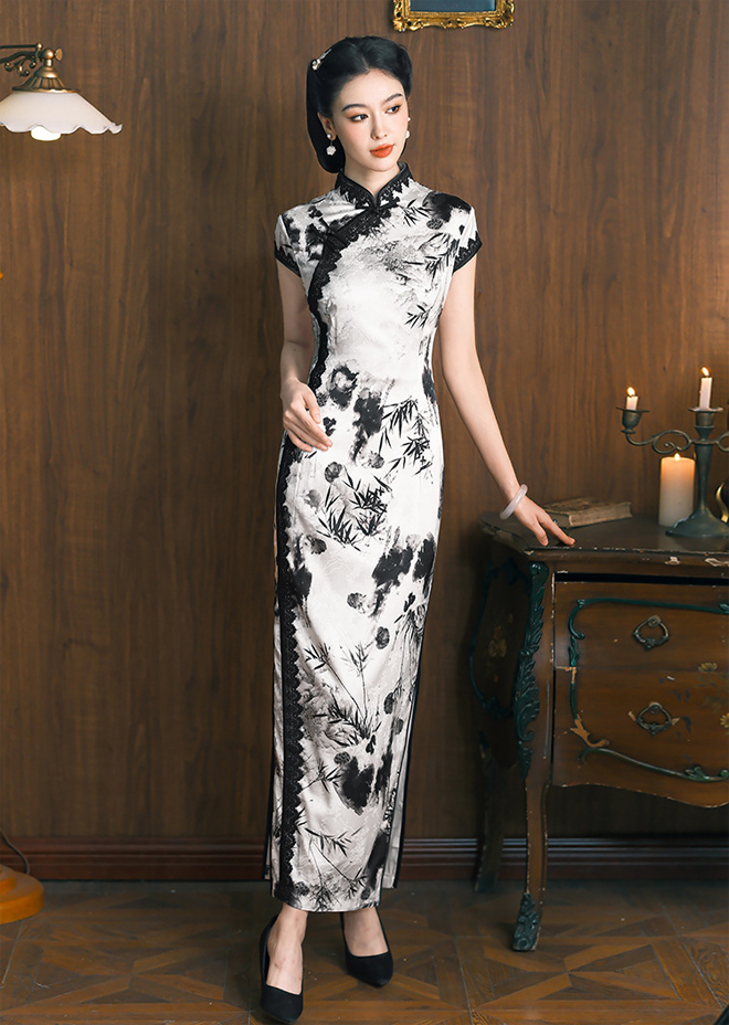 Silk Qipao Dress Yulan Magnolia